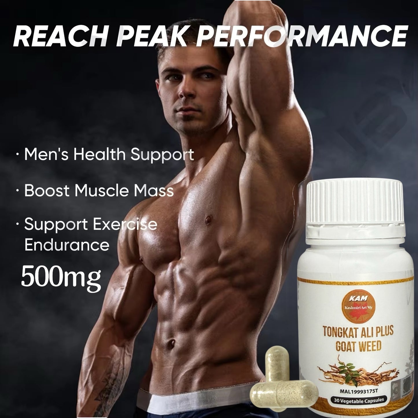 Tongkat Ali Plus Goat weed 30 Veg Capsules 500mg