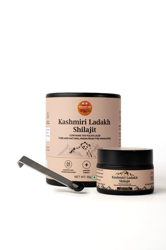 Kashmiri Ladakh Shilajit 30 grams, including a free spoon.
