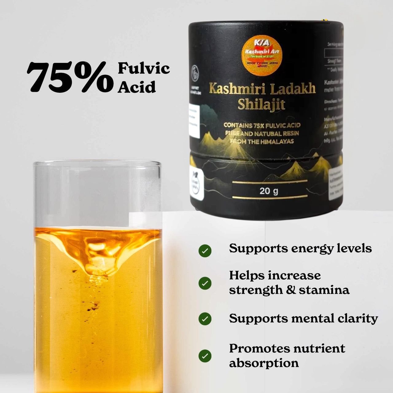 Kashmiri Ladakh Shilajit 20 grams, including a free spoon