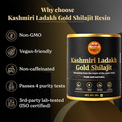 kashmiri Ladakh Gold Shilajit 6/1 (20G) with a free spoon / Energy /Stamina /Immunity
