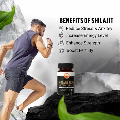 shilajit Resin SoftGel (60) Capsules 100% Pure Himalayan /Help Boost /stamina /Strength & Energy