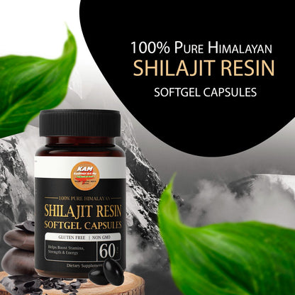 shilajit Resin SoftGel (60) Capsules 100% Pure Himalayan /Help Boost /stamina /Strength & Energy