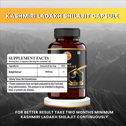 kashmiri ladakh shilajit Extract (60) capsules 1000MG