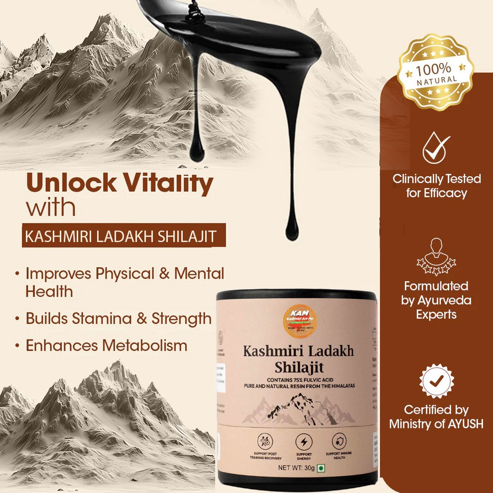 Kashmiri Ladakh Shilajit 30 grams, including a free spoon.