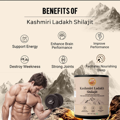 Kashmiri Ladakh Shilajit 30 grams, including a free spoon.