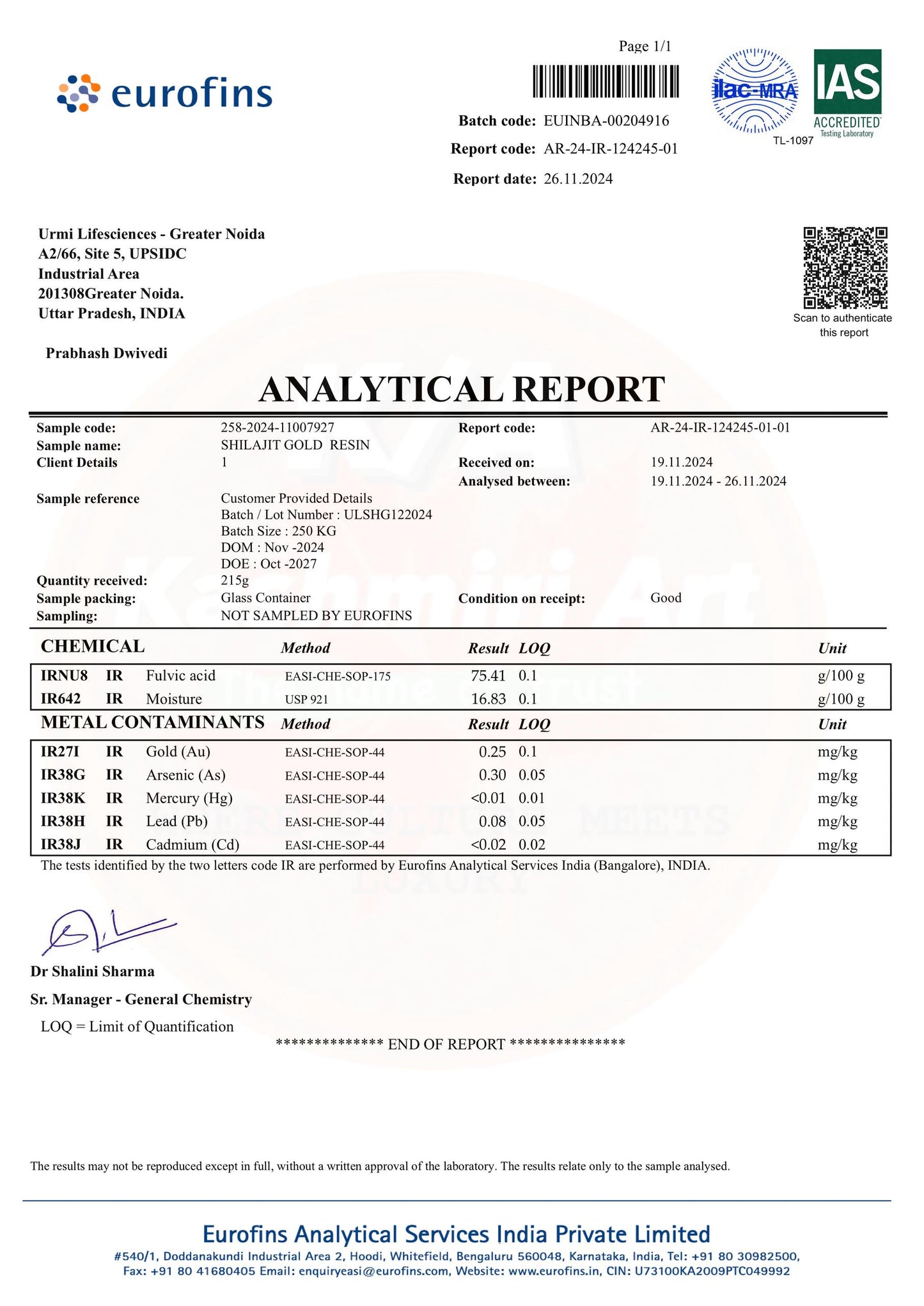 kashmiri Ladakh Gold Shilajit 6/1 (20G) with a free spoon / Energy /Stamina /Immunity